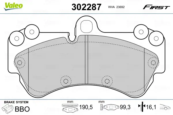 Direktkauf VALEO 302287 - Bremsbelagsatz, Scheibenbremse - FIRST