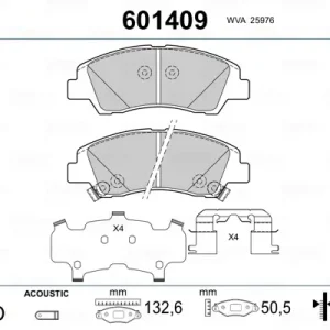 Sonderaktion VALEO 601409 - Bremsbelagsatz, Scheibenbremse