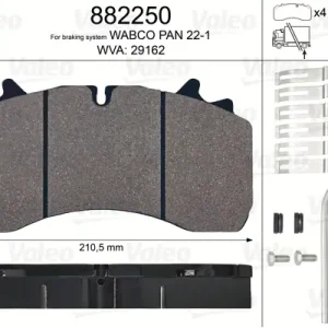 Markenware VALEO 882250 - Bremsbelagsatz, Scheibenbremse - OPTIPACK