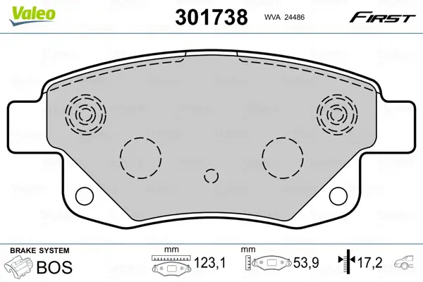Preis Gesenkt VALEO 301738 - Bremsbelagsatz, Scheibenbremse - FIRST