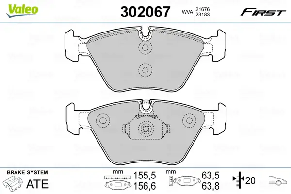 VALEO 302067 - Bremsbelagsatz, Scheibenbremse - FIRST Highlight
