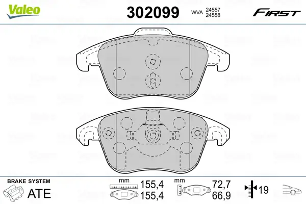 Must-Have VALEO 302099 - Bremsbelagsatz, Scheibenbremse - FIRST