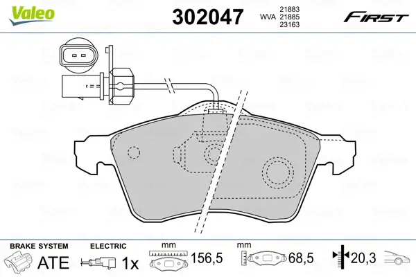 VALEO 302047 - Bremsbelagsatz, Scheibenbremse - FIRST Beliebt