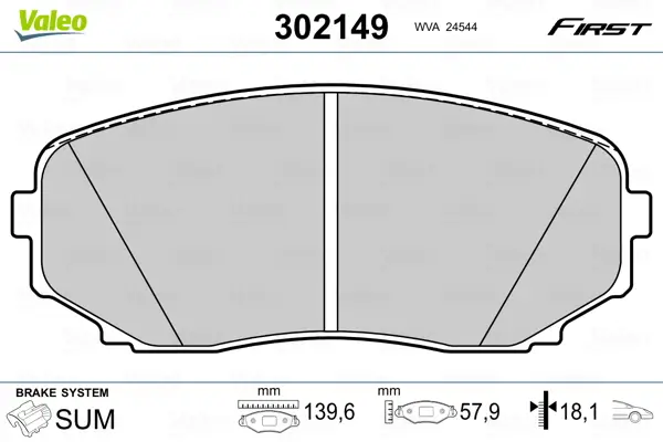 Top-Preis VALEO 302149 - Bremsbelagsatz, Scheibenbremse - FIRST