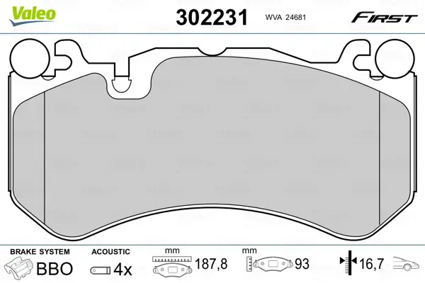VALEO 302231 - Bremsbelagsatz, Scheibenbremse - FIRST Schnäppchen