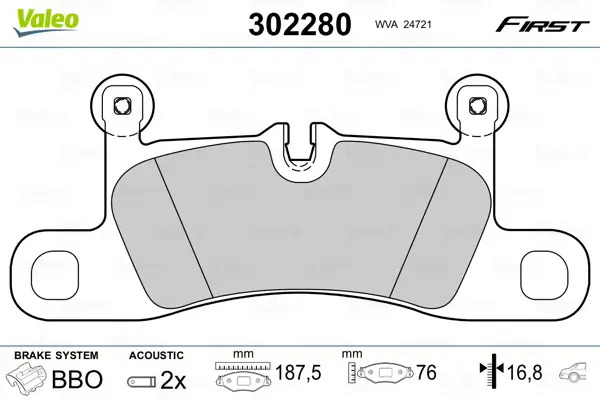 Angebot VALEO 302280 - Bremsbelagsatz, Scheibenbremse - FIRST