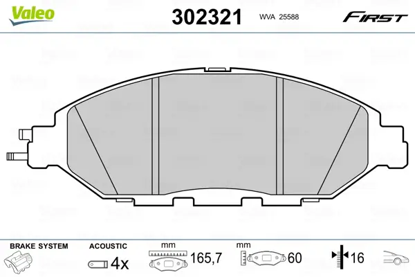 VALEO 302321 - Bremsbelagsatz, Scheibenbremse - FIRST Günstig