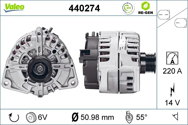 VALEO 440274 - Generator - VALEO RE-GEN REMANUFACTURED Top-Preis