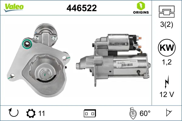 VALEO 446522 - Starter - VALEO ORIGINS NEW OE TECHNOLOGY Sonderangebot
