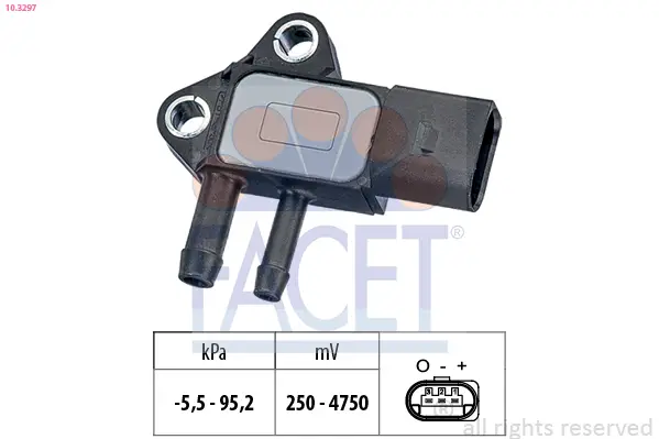 FACET 10.3297 - Sensor, Abgasdruck Knallerangebot