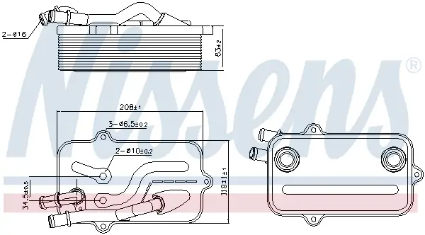 NISSENS 90782 - Ölkühler, Automatikgetriebe Schneller Versand