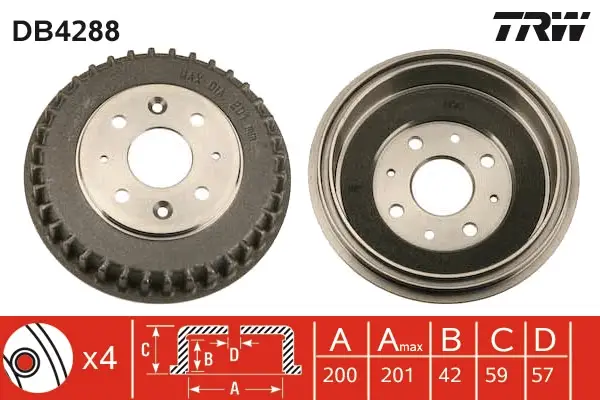 TRW DB4288 - Bremstrommel Wochenendangebot