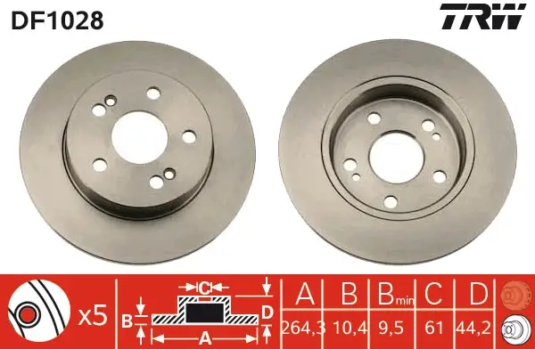 TRW DF1028 - Bremsscheibe Mega-Angebot
