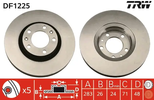 Sale TRW DF1225 - Bremsscheibe
