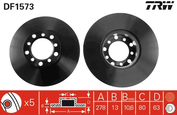 Expressversand TRW DF1573 - Bremsscheibe
