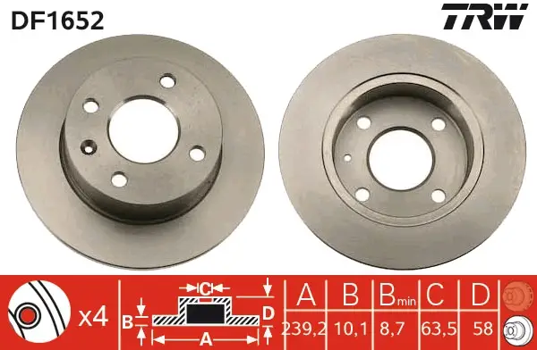 TRW DF1652 - Bremsscheibe Neu Im Sortiment