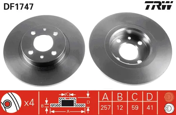 TRW DF1747 - Bremsscheibe Heißes Angebot