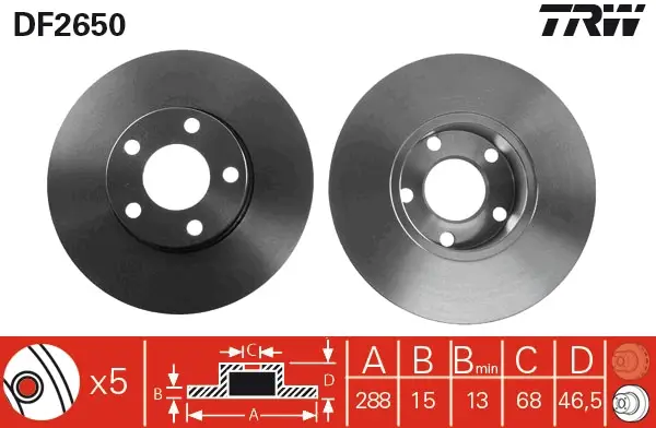 Preisreduziert TRW DF2650 - Bremsscheibe