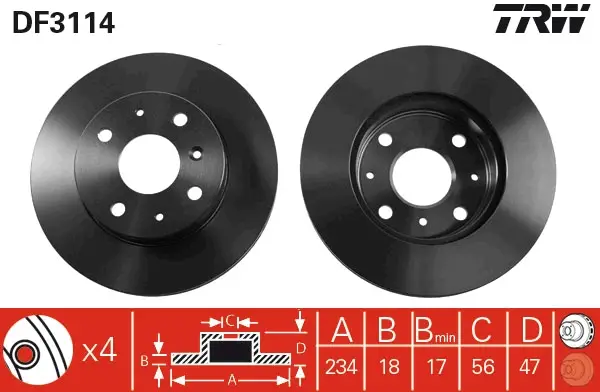 Echt TRW DF3114 - Bremsscheibe