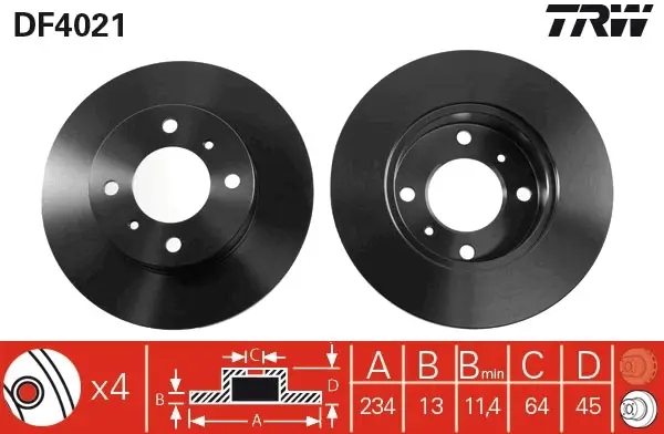 Preisreduziert TRW DF4021 - Bremsscheibe