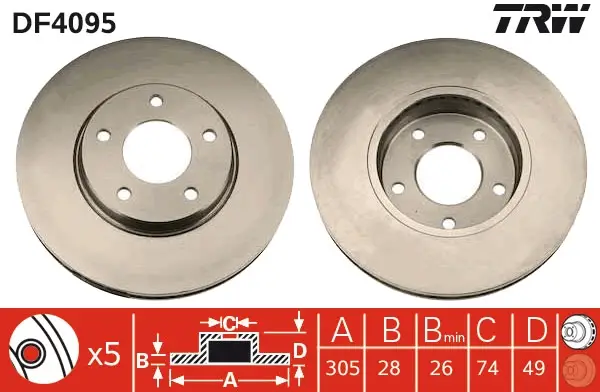 TRW DF4095 - Bremsscheibe Finale Aktion