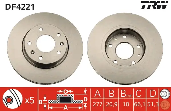 Heißes Angebot TRW DF4221 - Bremsscheibe