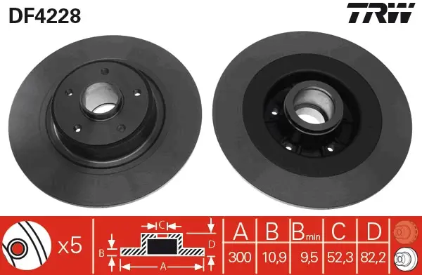 TRW DF4228 - Bremsscheibe Sichere Zahlung