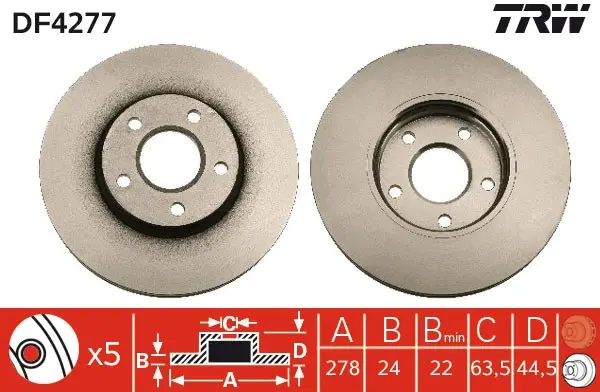 Bestseller TRW DF4277 - Bremsscheibe