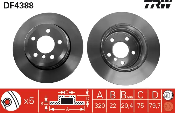 TRW DF4388 - Bremsscheibe Sichere Zahlung