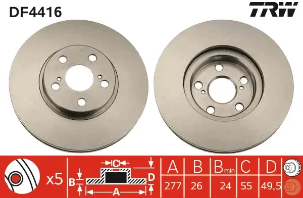 TRW DF4416 - Bremsscheibe Knallerangebot