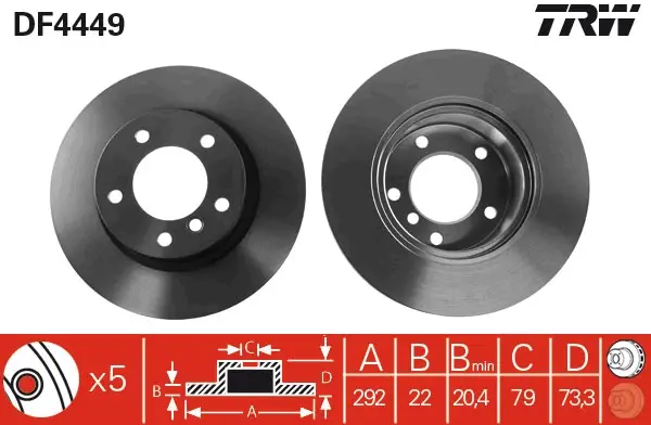 TRW DF4449 - Bremsscheibe Bestpreis