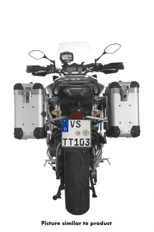 Finale Aktion Motorrad Alukoffer System ZEGA Pro And-S 31/31 Liter mit Edelstahlträger schwarz für Yamaha MT-09 Tracer (2015-2017)