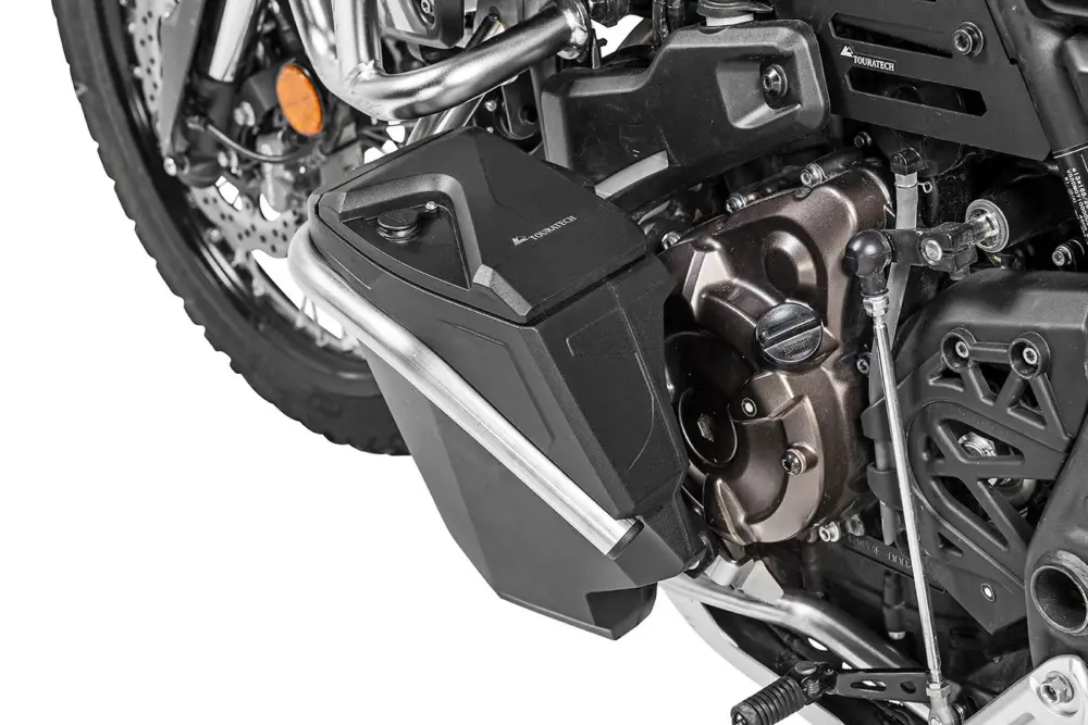 Preiswert Motorrad Werkzeugbox mit Motorsturzbügel - komplett - Edelstahl für Yamaha Ténéré 700 (-2024)