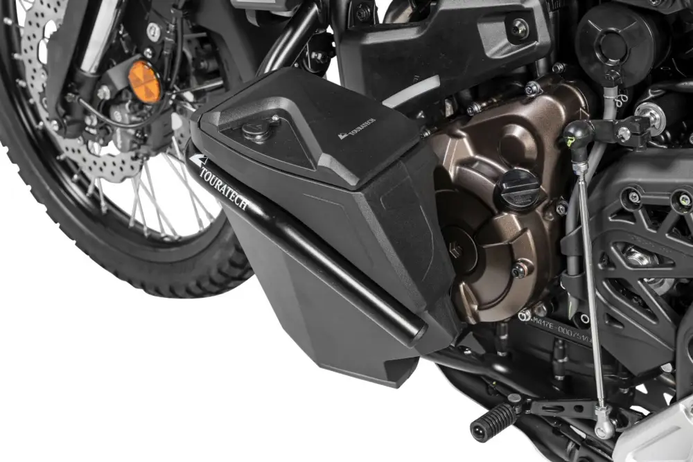 Motorrad Werkzeugbox mit Motorsturzbügel - komplett - Edelstahl, schwarz für Yamaha Ténéré 700 (-2024) Beliebt