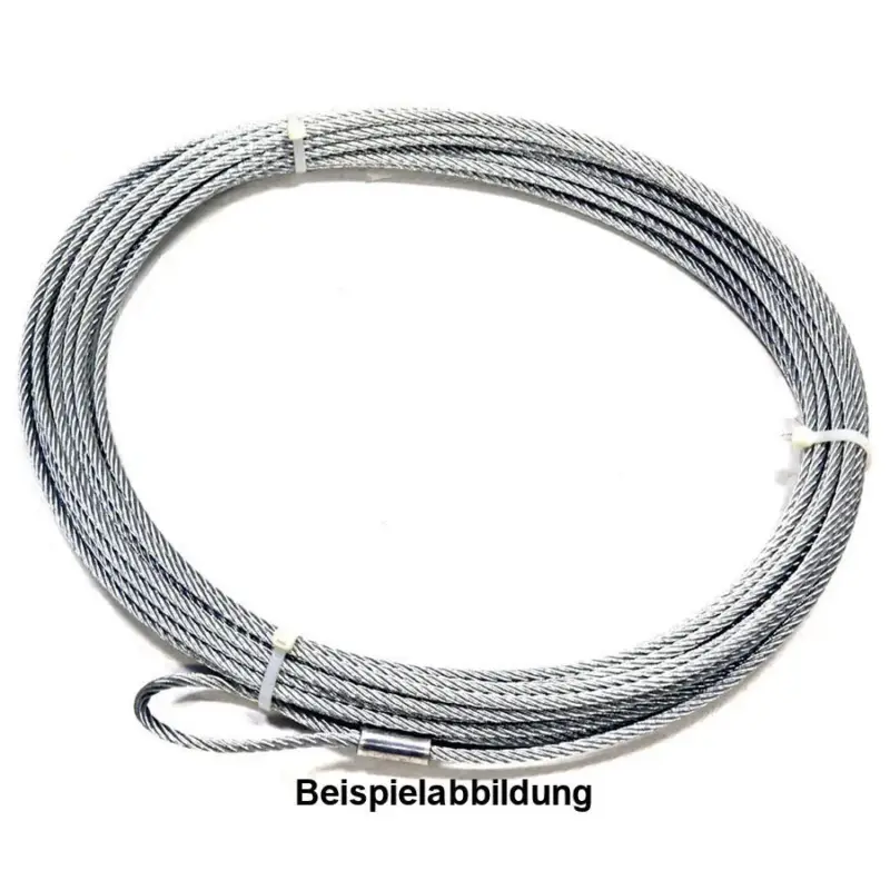 Geprüft Stahlseil 45m x 14mm für SERIE 20 SD TypQS610V, Ende glatt, Ösenhaken