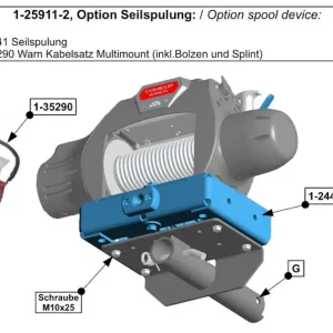 Preiswert Option Seilspulung für Hidden Multi-Mount, inkl Seilspulung und Kabel