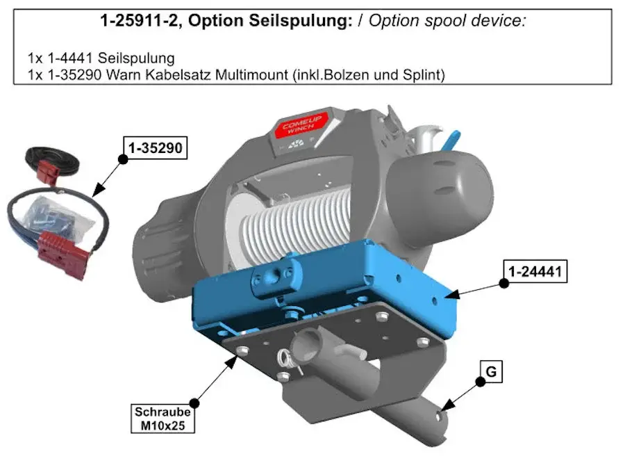 Preiswert Option Seilspulung für Hidden Multi-Mount, inkl Seilspulung und Kabel