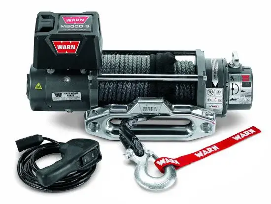 WARN Seilwinde M8000-s 12V 3.600 kg 24m x 9.5mm Spydura Kunststoffseil Markenprodukt