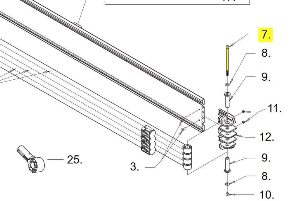 Rhino Rack Bolzen M8x150mm zu Batwing Alugussscharnier (1 Stk) Neuheit