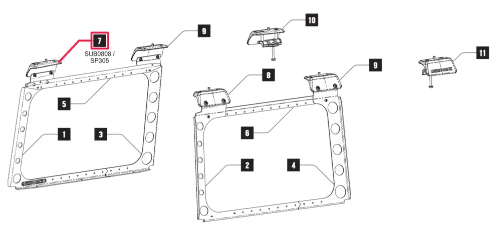 Nur Für Kurze Zeit Rhino Rack Montagepunkt außen, Jeep JL Backbone, hinten links, für 50-11RJLB1
