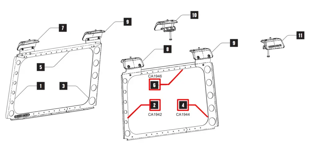 Rhino Rack Stützen innen, Jeep JL Backbone, rechts, für 50-11RJLB1 Neue Kollektion