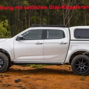 Commercial Hardtop für Isuzu D-Max DC ‘21-> flach, glatt, seitl. Aluklappen; lackiert in 563 galena grey Neue Kollektion
