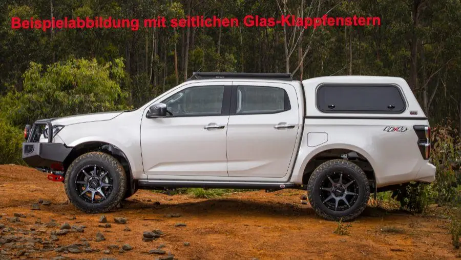 Commercial Hardtop für Isuzu D-Max DC ‘21-> flach, glatt, seitl. Aluklappen; lackiert in 563 galena grey Neue Kollektion