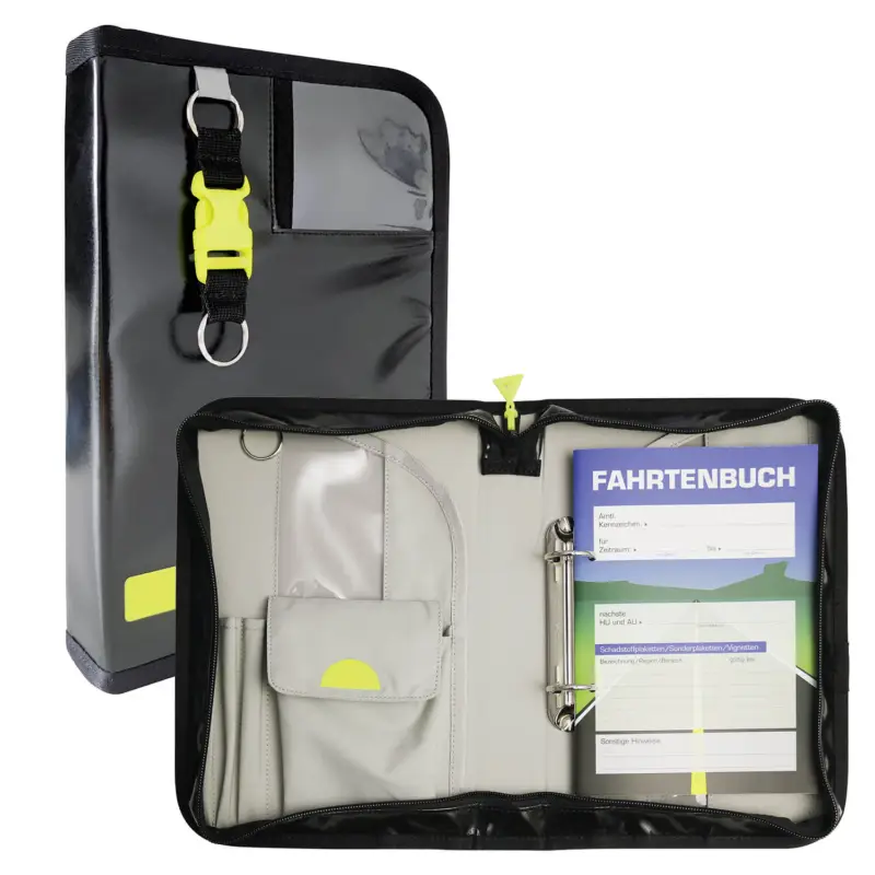 Multi-Organizer A5 KFZ-Mappe, Ringbuchmechanik, Schlüssel- Clip, Reißverschluß Super-Preis