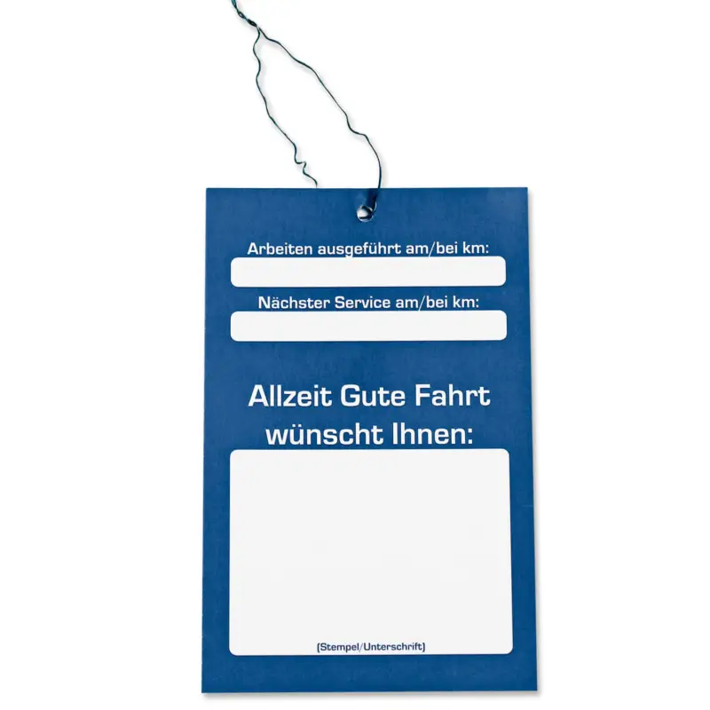 Top-Preis Inspektionsanhänger für KFZ-Servicearbeiten, mit Bindedraht, beidseitig bedruckt