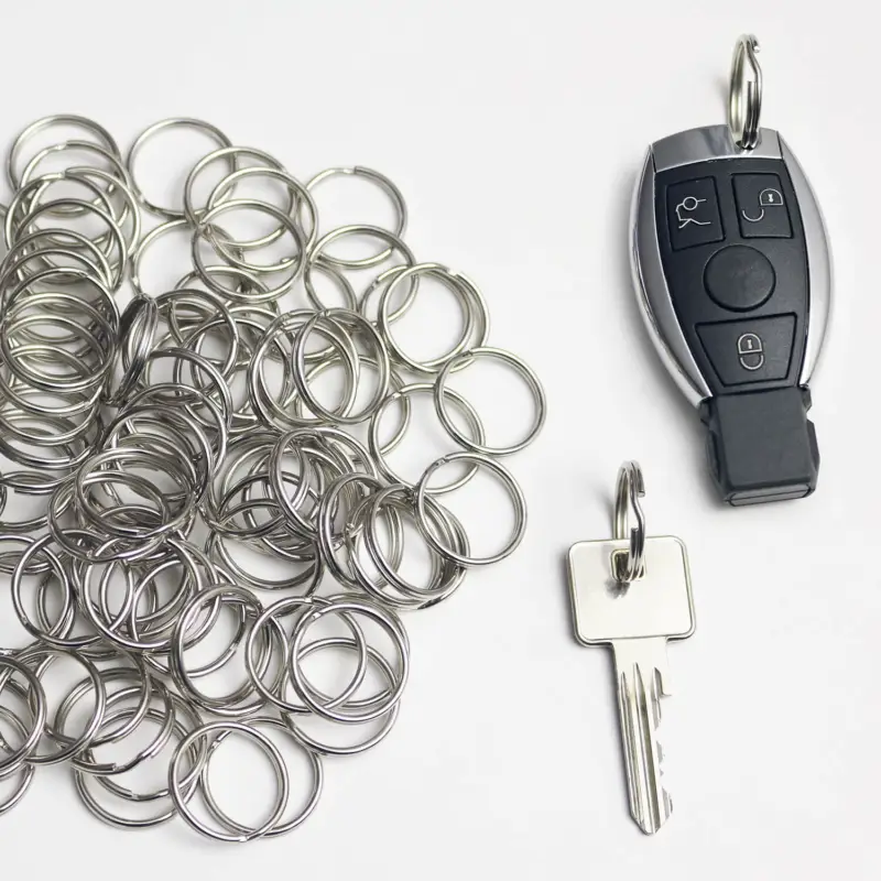 Billig Schlüsselringe Basic Ø 24 mm 2-fach gebogen, hohe Spannkraft ( VPE 100 Stück )