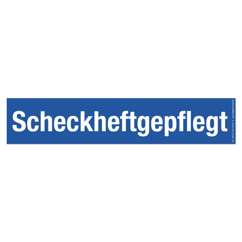 Scheckheftgepflegt Werbetext-Folie selbstklebend, von außen auf Glas klebend Scheckheftgepfl Günstig