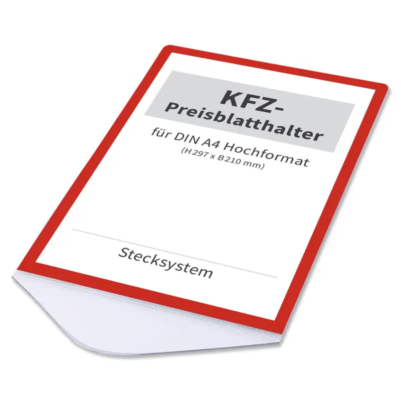 Sonderangebot Preisblatthalter A4 Car-Fix Elegance Stecksystem für KFZ Front-Seitenscheibe