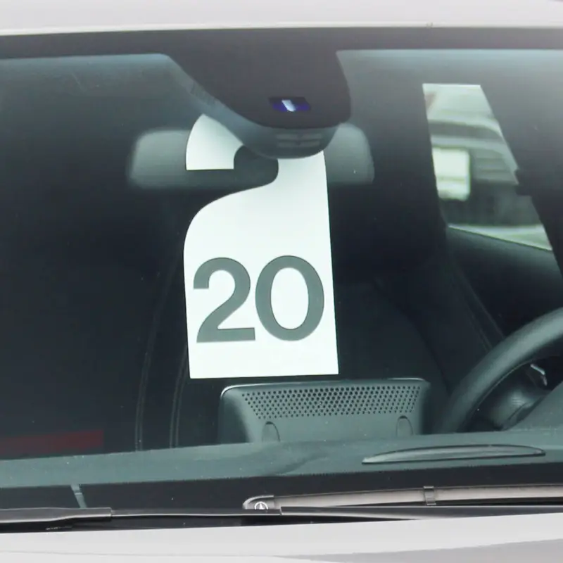 Neue Kollektion Spiegelanhänger Leitzahl-Anhänger 2-seitig beschriftet Nr. 1 bis 99 möglich Weiss mit Nr.