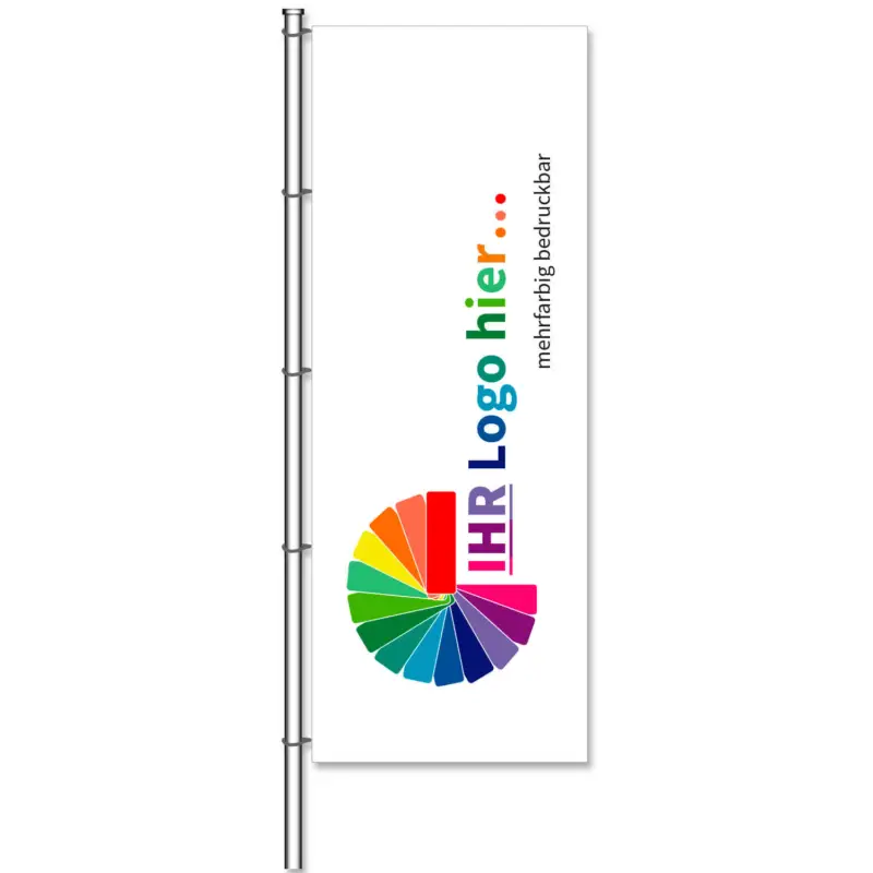 Sonderaktion Fahnen Individual aus Mesh-Material, mit 5 Karabinerhaken, H 400 x B 150 cm H400 x B 150 cm